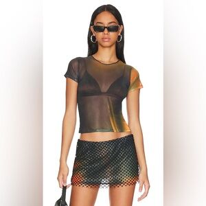 Miaou Mini Tee in Aura, size Medium